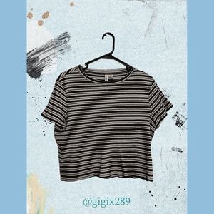 H&M Striped Crop Top